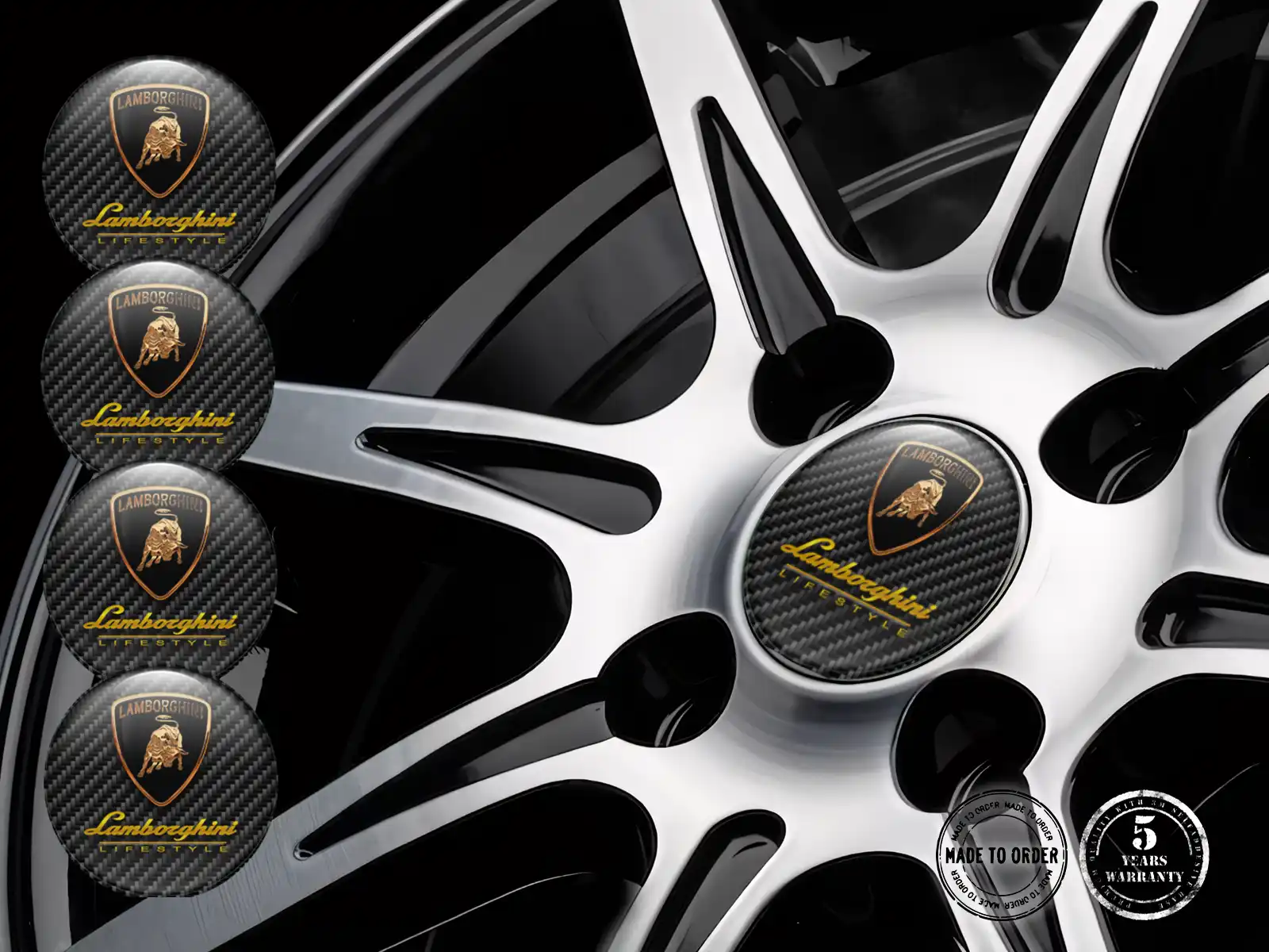 Lamborghini Gewölbte Sticker Logo Harz-Radplaketten